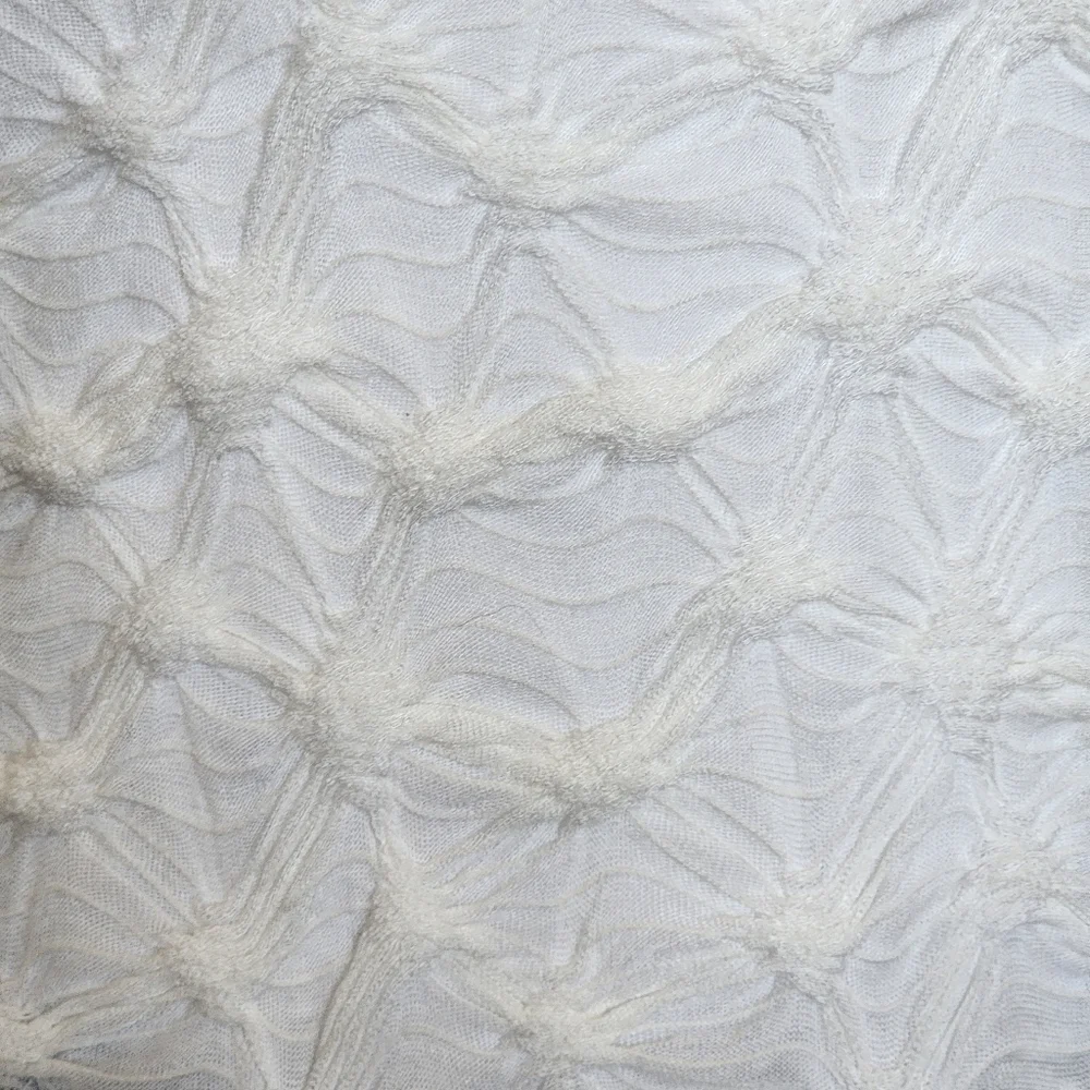 Anthropologie BTFL LIFE Off White Textured Puff Sleeve Blouse Size Small